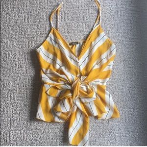 Lovely Day Striped Yellow Tank Top Size Small